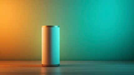 Modern Smart Speaker on Wooden Table with Colorful Background