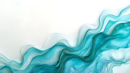 Fototapeta premium Abstract ocean wave in blue, aqua, teal textures with space for text