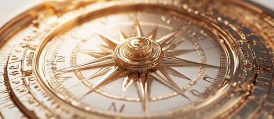 Obraz premium Antique Golden Compass: A Symbol of Navigation and Exploration