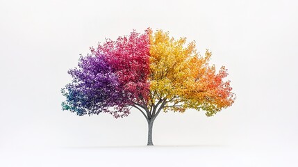 Obraz premium Rainbow Tree: Colorful Foliage