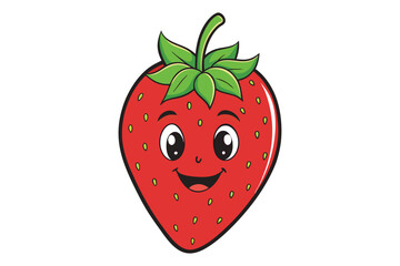 Obraz premium 3d strawberry vector illustration on white background