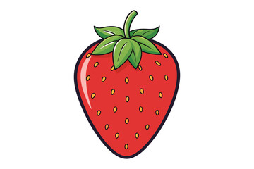 3d strawberry vector illustration on white background