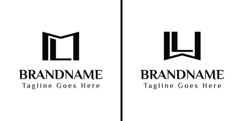Letters ML and WL Monogram Logo, for business with ML LM WL LW initials