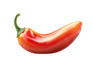Vibrant Red Chili Pepper Isolated on White Background Isolated on transparent background