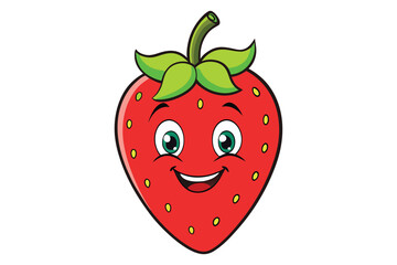 3d strawberry vector illustration on white background