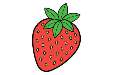 3d strawberry vector illustration on white background
