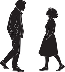 Silhouette a Young Man and Woman