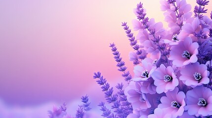 Obraz premium Soft Lavender Flowers in Misty Haze