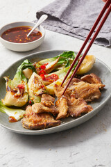 Breaded Oyster Mushrooms with Pak Choi