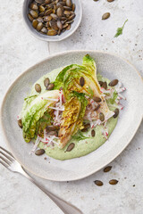 Grilled Lettuce with Herb Dressing