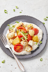 Oven Roasted Vegetables with Homemade Cream Cheese