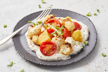 Oven Roasted Vegetables with Homemade Cream Cheese