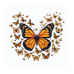 Butterfly illustration isolated on white background