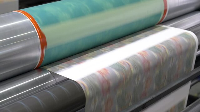 Applying digital printing to packaging sheet using equipment. Special web surface acquires necessary pattern for next stage of loading