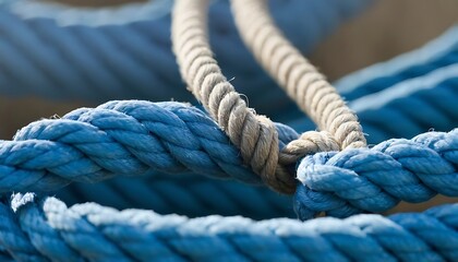 Fototapeta premium close up of a rope,blue rope background close up of a rope,backgrounds, connection, material, no people, photography,874