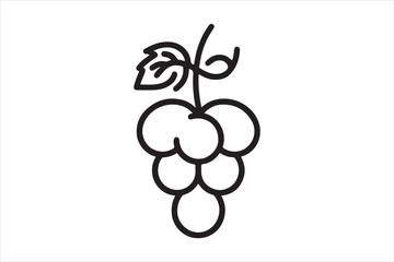 Grape outline vector clip art 