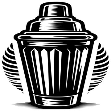 black and white cocktail shaker design clip art preview