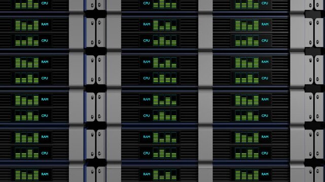 Ein Serverpark in der Frontansicht