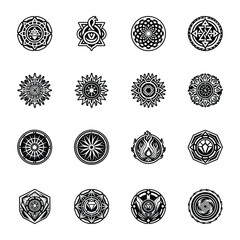 Set of Glyph Style Magic and Deity Symbols

