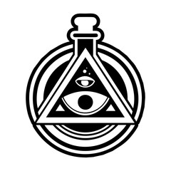 A glyph style icon of alchemy symbol