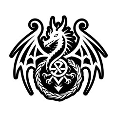 A glyph style icon of the dragon sigil