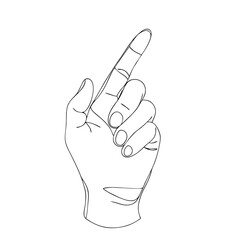 Hand Gesture Line Art. Pointing Finger Vector Illustration