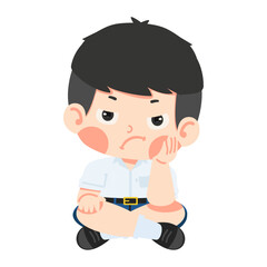 boy resting his chin on his hand