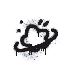 Star spray icon isolated on white background. star spray graffiti icon in black on white background. Vector illustration.