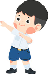 boy student loves doing the dabbing dance
