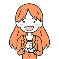 アイディアをひらめく女性社員