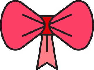 Pink Decorative Bow Tie Illustration