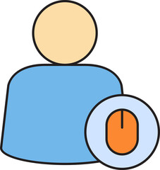 People User and Computer Mouse Icon
