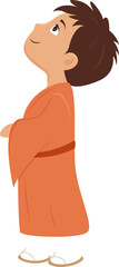 boy in yukata, Japanese culture, cartoon illustration design