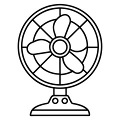 Fan line art vector illustration 
