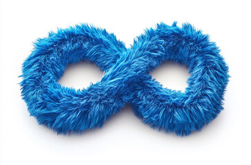 A fluffy blue line forms a dreamy infinity symbol against a white background. The soft and whimsical design makes it ideal for creative projects and lighthearted themes.