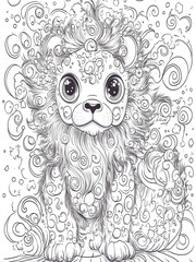 Swirly Lion Dance Artful Fun for Coloring Enthusiasts