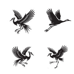 Obraz premium Exquisite Silhouettes of the Nocturnal Crane Fly Presented in Monochrome Art Style