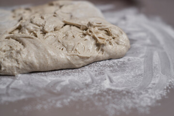 dough placed on floured table