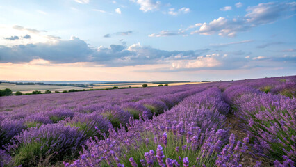 Fototapeta premium A field of lavender under a clear sky