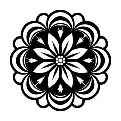 A solid style icon of mandala