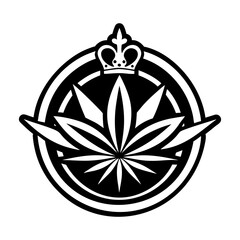 A glyph style icon of weed crown