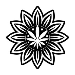 A solid style icon of weed flower