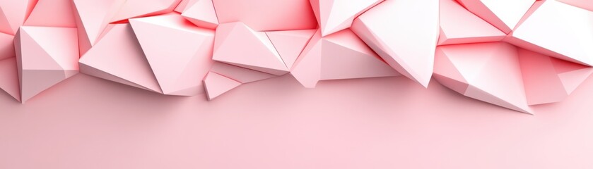 A visually appealing arrangement of pink geometric shapes on a smooth background, creating a modern and artistic aesthetic.