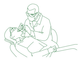 Dentist treating female patient 