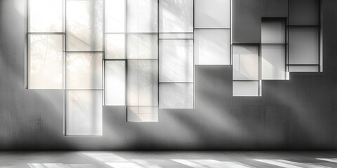 Translucent Rectangle Design on White Background for Modern Business Aesthetic
