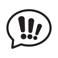 Speech bubble with exclamation mark icon. Exclamation sign icon, important mark, warning speech bubble.