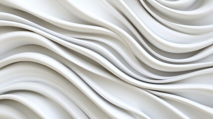 Fototapeta premium A close-up view of textured, flowing white material, showcasing elegant curves and smooth waves for a modern aesthetic.
