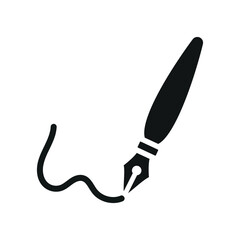 Fountain pen icon vector featuring a minimalist and modern design, ideal for adding a professional touch to business, correspondence, or signature-related projects