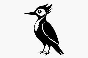 woodpecker  silhouette vector illustration