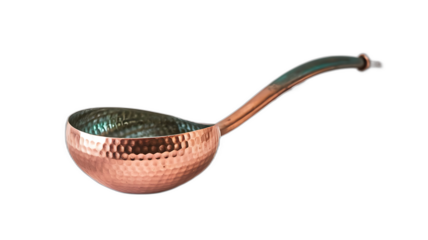 A ladle is a type of large, deep spoon with a long handle, commonly used in cooking and serving liquids such as soups, stews, sauces, or punch. Its design typically includes a round bowl and a long ha